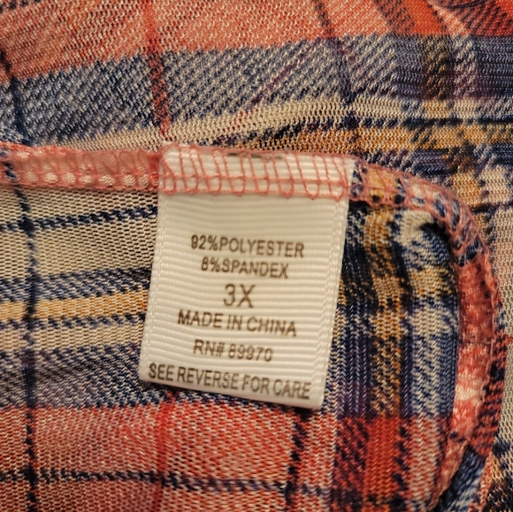 💥Eden and Olivia 3x sheer plaid shirt - Picture 4 of 5
